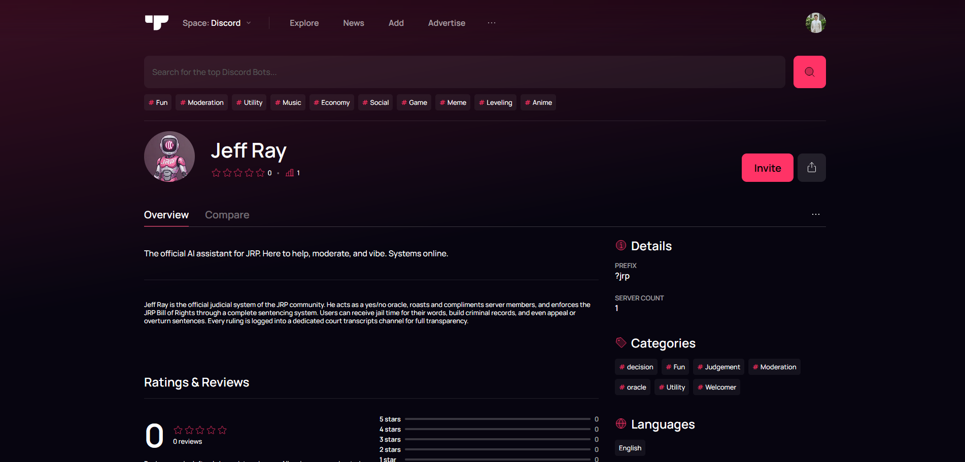 JRP Bot screenshot 1